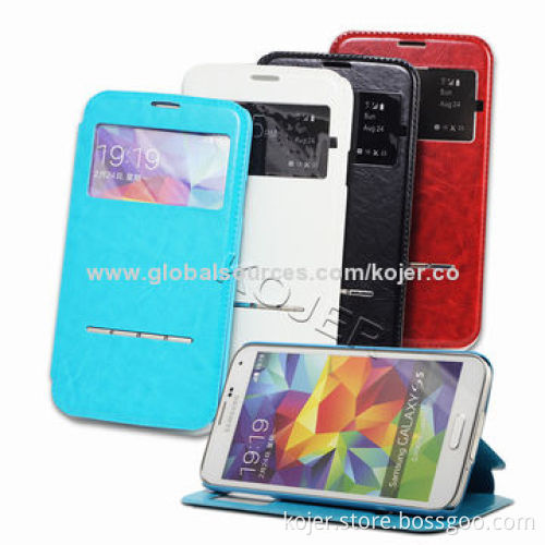 New Products Flip Mobile Phone Cases for Samsung Galaxy S5, Fine Stitch SewingNew